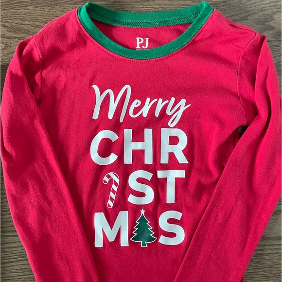 Kids Christmas Holiday Pyjama Set - Cotton & Fleece - Red & Green - Candy Cane - Picture 5 of 8